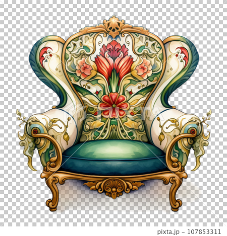 antique chair. generative ai  107853311