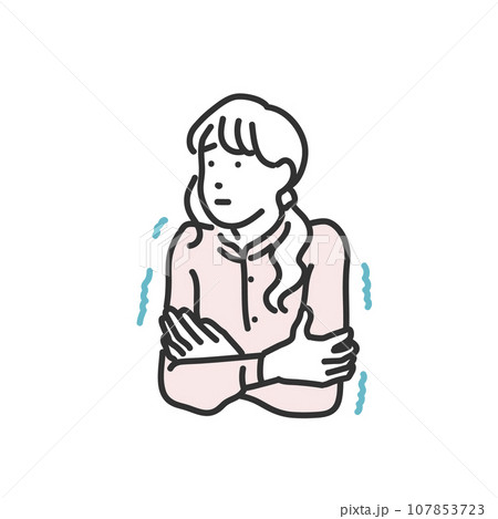 冷え性の女性のイメージイラスト素材 107853723