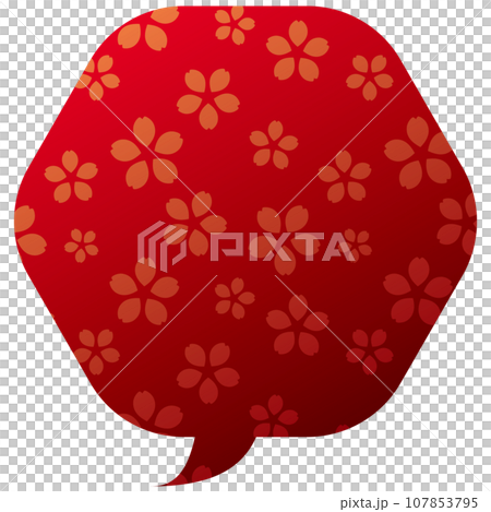 Speech bubble illustration 5 [Gradient cherry blossom pattern (red)] 107853795