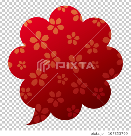 Speech bubble illustration 9 [Gradient cherry blossom pattern (red)] 107853799
