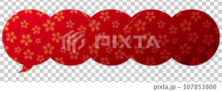 Speech bubble illustration 10 [Gradient cherry blossom pattern (red)] 107853800