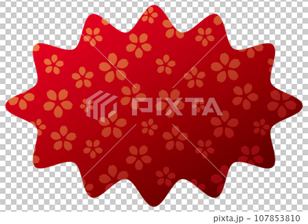Speech bubble illustration 20 [Gradient cherry blossom pattern (red)] 107853810