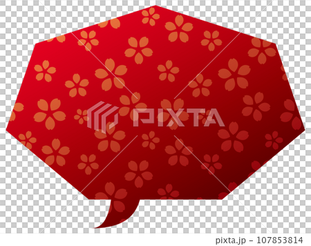 Speech bubble illustration 24 [Gradient cherry blossom pattern (red)] 107853814