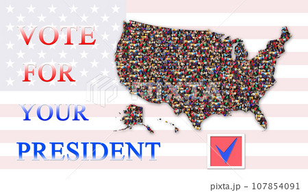 appeal to vote on presidential election with map of USA 107854091