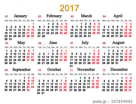 calendar for 2017 year calendar for 2017 year 107854092
