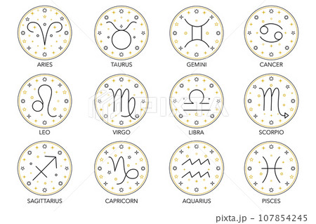 Collection of zodiac signs. Collection of zodiac signs. 107854245