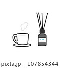 アロマとティーカップのイメージイラスト素材 アロマとティーカップのイメージイラスト素材 107854344