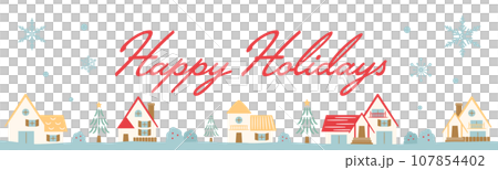 雪冬城市景觀向量背景框架，帶有複製空間，適合時尚的聖誕節或節日 107854402