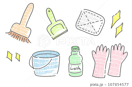 ゆるめシンプル掃除道具セット　カラー 107854577