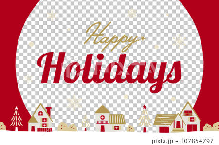 Snowy winter cityscape with copy space for stylish Christmas or holiday season_vector frame background Snowy winter cityscape with copy space for stylish Christmas or holiday season_vector frame background 107854797