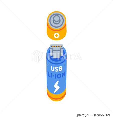 Lithium Ion Battery Accumulator as Energy Storage Device Vector Illustration 107855169