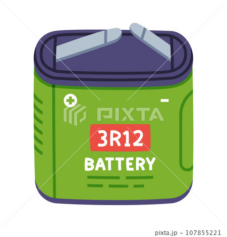 Green Battery Accumulator as Energy Storage Device Vector Illustration 107855221
