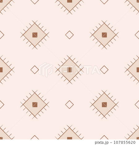 Aztec ethnic seamless pattern. Simple native American tribal illustration, geometric symbols background. 107855620