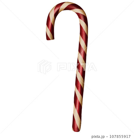 Cute Christmas caramel candy cane lollipop.Red Cute Christmas caramel candy cane lollipop.Red 107855917