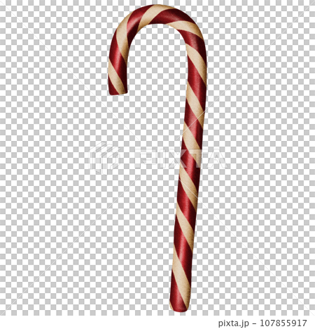 Cute Christmas caramel candy cane lollipop.Red Cute Christmas caramel candy cane lollipop.Red 107855917