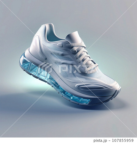 Mechanical sports shoes icon blue frosted glass Mechanical sports shoes icon blue frosted glass 107855959