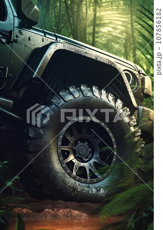 4X4 Off-Road Wheel Poster Off-Road Vehicle 107856182
