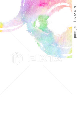 カラフルな虹色水彩の背景素材 カラフルな虹色水彩の背景素材 107856191