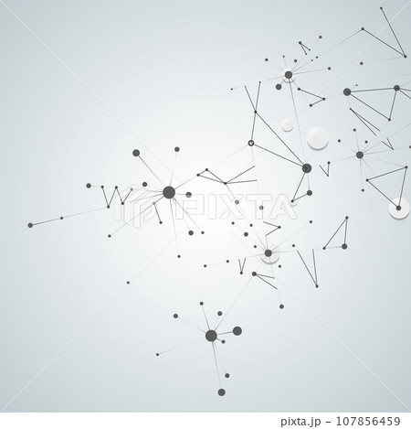 Abstract design with geometric connect. Molecules creative graphic shapes. Vector dna element 107856459