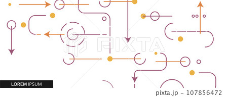 Abstract background with lines, dots and arrows communication. Vector network connection. Big data concept illustration Abstract background with lines, dots and arrows communication. Vector network connection. Big data concept illustration 107856472
