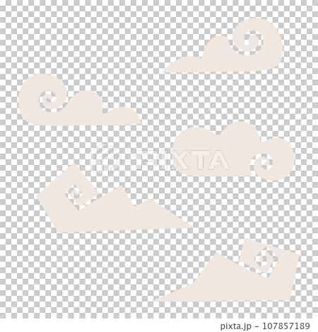 Cloud decoration material set, vector Cloud decoration material set, vector 107857189