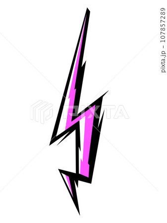 Illustration of cartoon lightning. Grunge graffiti stylized image of natural phenomenon. Illustration of cartoon lightning. Grunge graffiti stylized image of natural phenomenon. 107857289