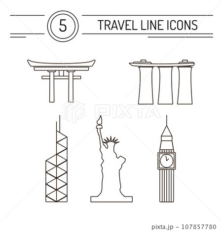 Travel Line Icons 107857780