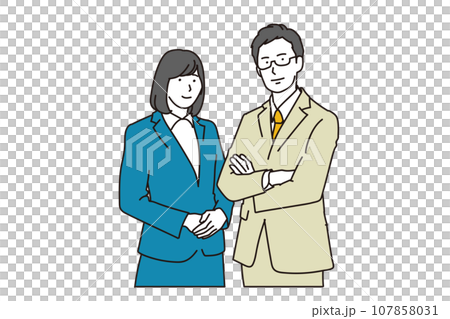 Asian male and female business people Asian male and female business people 107858031