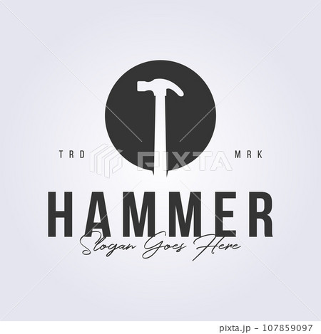hammer logo, woodwork tools icon symbol vector illustration design hammer logo, woodwork tools icon symbol vector illustration design 107859097
