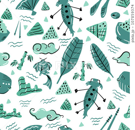 Dragon Boats Festival Pattern 107859374