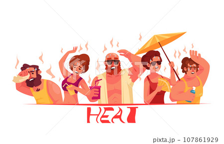 Heat Cartoon Composition 107861929