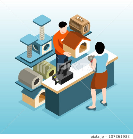 Isometric Pet Shop Scene 107861988