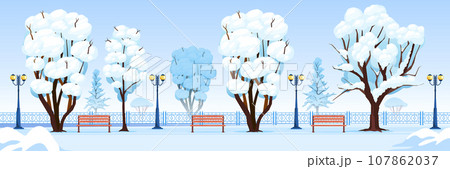 Winter Park Horizontal Illustration 107862037