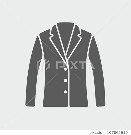 Women's business jacket icon on a background. Women's business jacket icon on a background. 107862610
