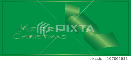 merry christmas card serpentine on a green background minimalism	 107862638