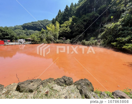 九州観光　大分の別府温泉地獄めぐり　血の池地獄 107863808