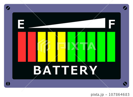 蓄電池やバッテリーの電圧と充電残量を表示するイラスト 蓄電池やバッテリーの電圧と充電残量を表示するイラスト 107864683