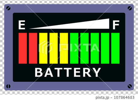 蓄電池やバッテリーの電圧と充電残量を表示するイラスト 蓄電池やバッテリーの電圧と充電残量を表示するイラスト 107864683