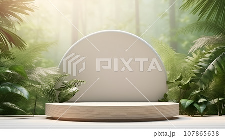 Abstract background with empty tabletop, podium, stand for product placement Abstract background with empty tabletop, podium, stand for product placement 107865638
