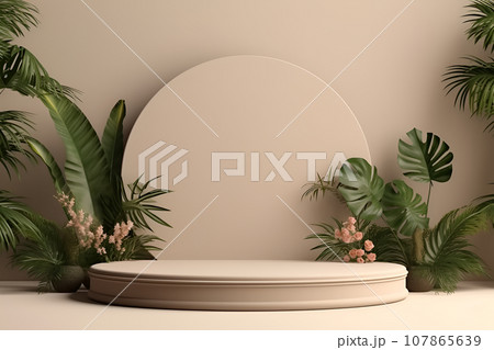 Abstract background with empty tabletop, podium, stand for product placement Abstract background with empty tabletop, podium, stand for product placement 107865639