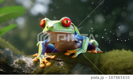 アカメアマガエル 背景素材 アカメアマガエル 背景素材 107865810