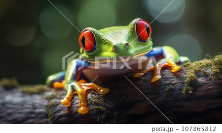 アカメアマガエル　背景素材 107865812