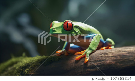 アカメアマガエル　背景素材 107865814