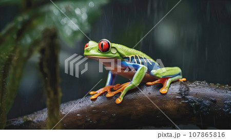 アカメアマガエル 背景素材 アカメアマガエル 背景素材 107865816