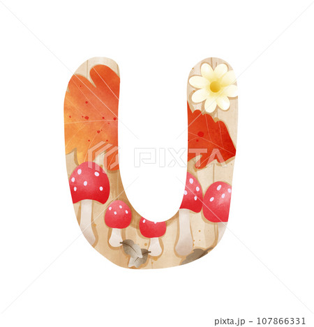 Alphabet letter in Autumn 107866331