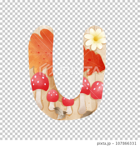 Alphabet letter in Autumn 107866331