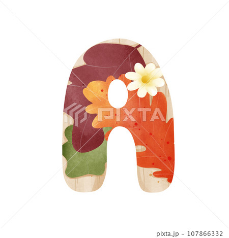 Alphabet letter in Autumn 107866332