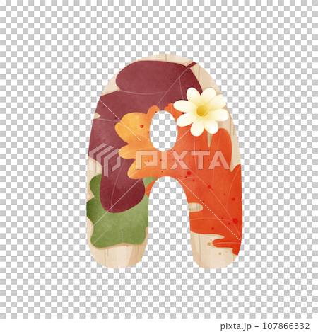 Alphabet letter in Autumn 107866332