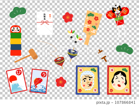 正月遊び　イラスト 107866841