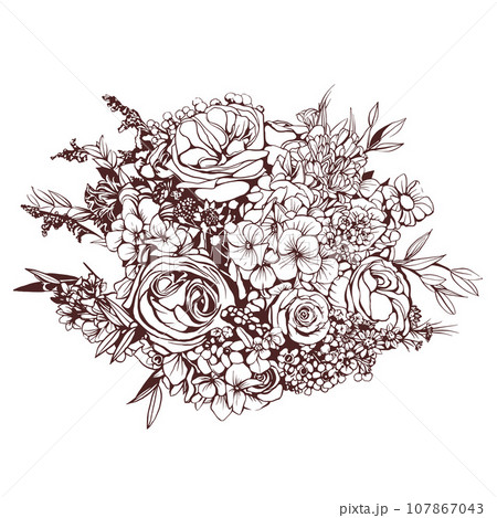 bouquet of different flowers bouquet of different flowers 107867043
